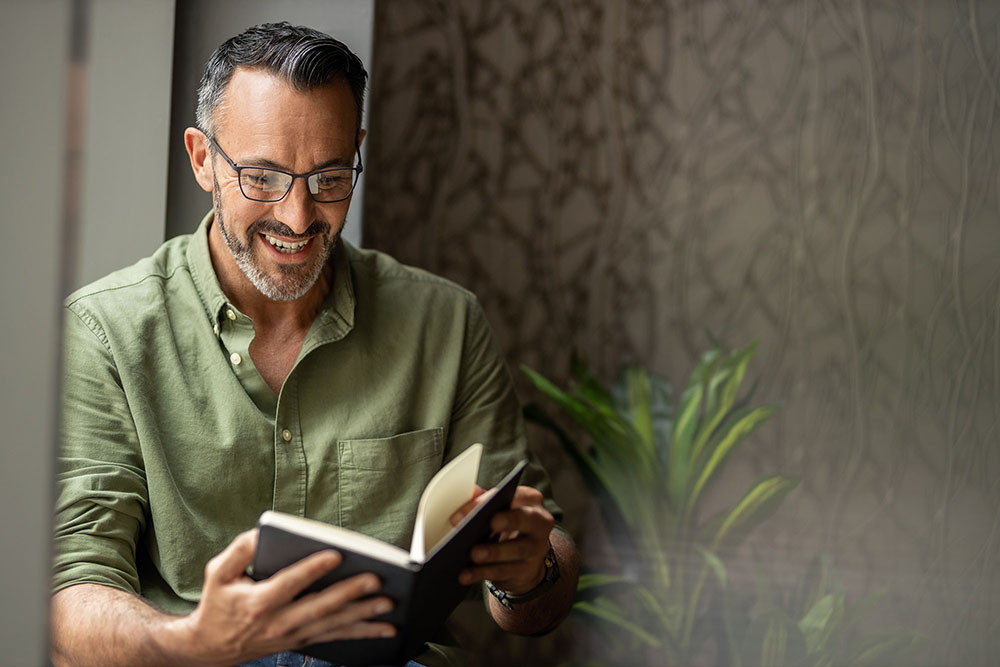 Man reading a book