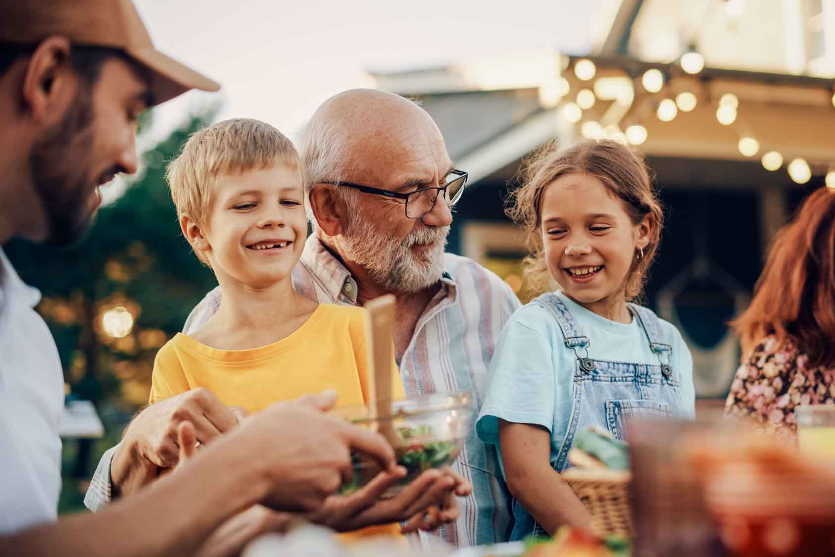 Grandparent with grandchildren